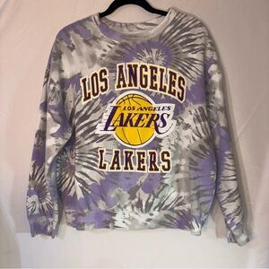 Los Angeles Lakers Women’s NBA Tie Dye Swirl Purple Gray Sweatshirt Medium